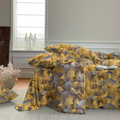 Retro Ginkgo Leaf Cotton Gauze Bedding Set - image 5