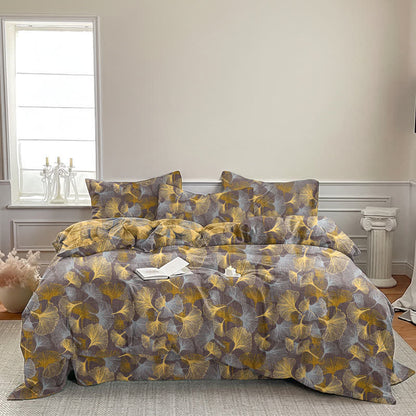 Retro Ginkgo Leaf Cotton Gauze Bedding Set - image 9