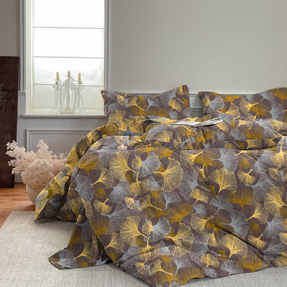 Retro Ginkgo Leaf Cotton Gauze Bedding Set - image 14