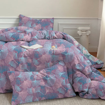 Retro Botanical Ginkgo Leaf Cotton Bedding Set - image 10