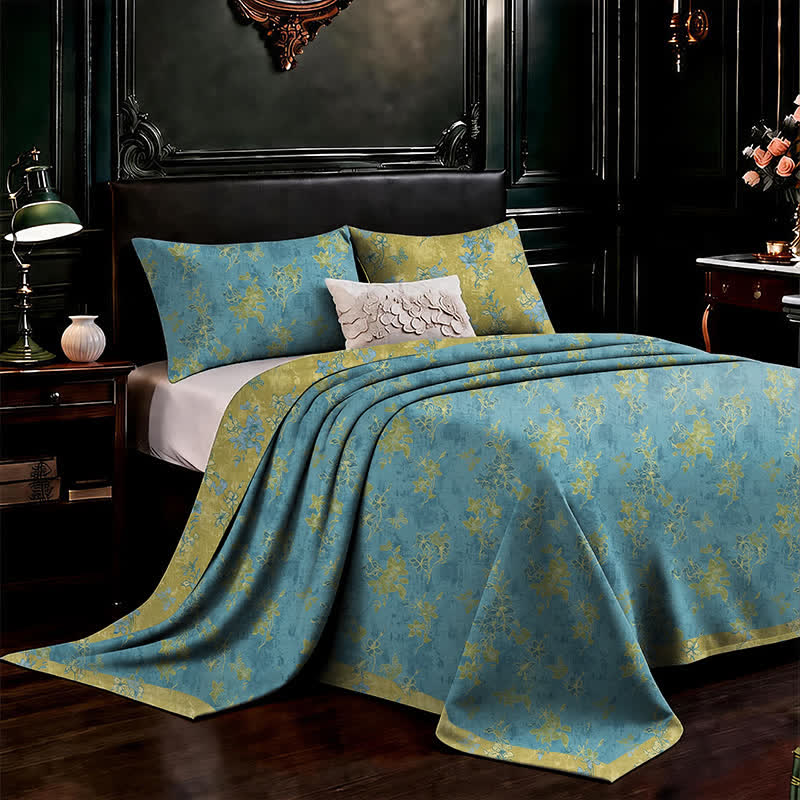 Reversible Vintage Flower Cotton Bedspread - image 2