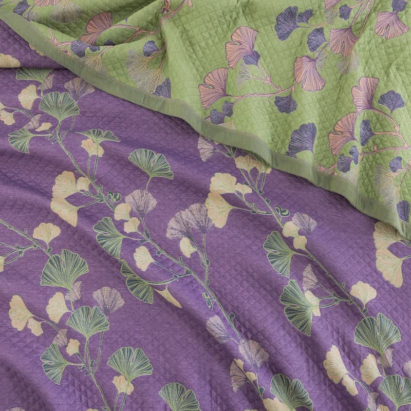Artistic Ginkgo Leaf Cotton Gauze Quilt - image 8