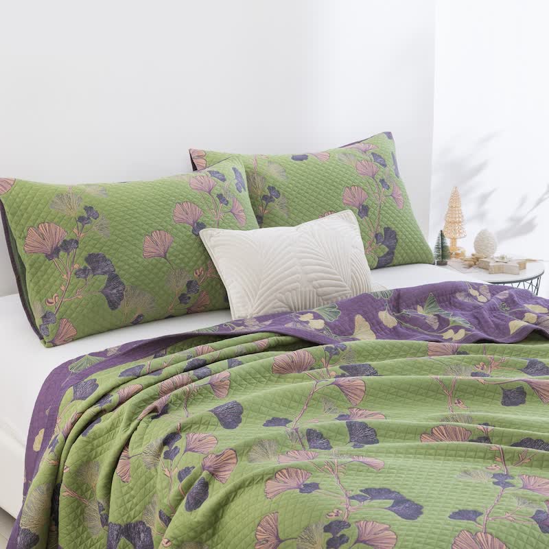 Artistic Ginkgo Leaf Cotton Gauze Quilt - image 15
