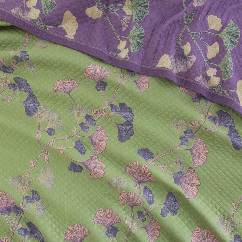 Artistic Ginkgo Leaf Cotton Gauze Quilt - image 19