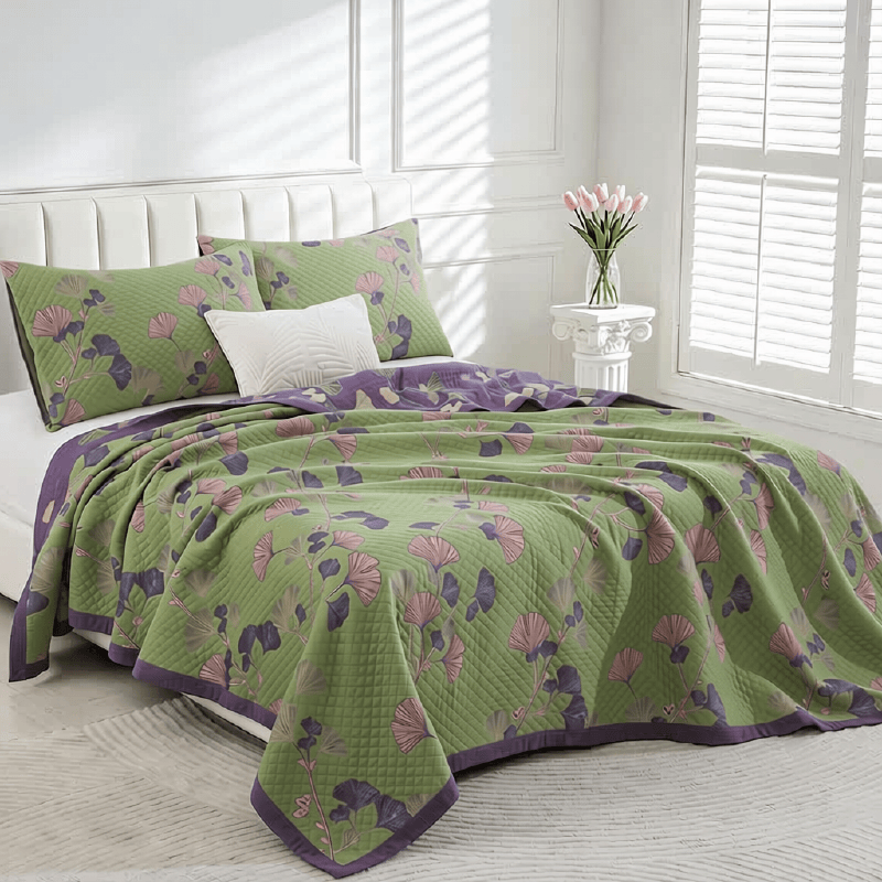 Artistic Ginkgo Leaf Cotton Gauze Blanket - image 9