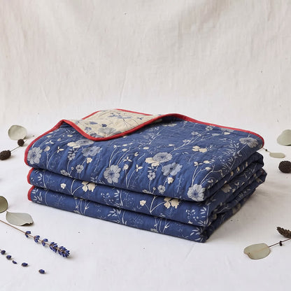 Reversible Blue Floral Cottage Quilt - image 14