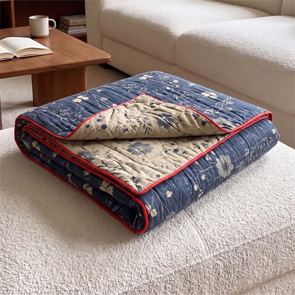 Reversible Blue Floral Cottage Quilt - image 11