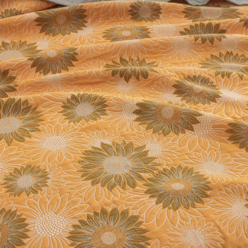 Retro Sunflower Cotton Gauze Blanket - image 15