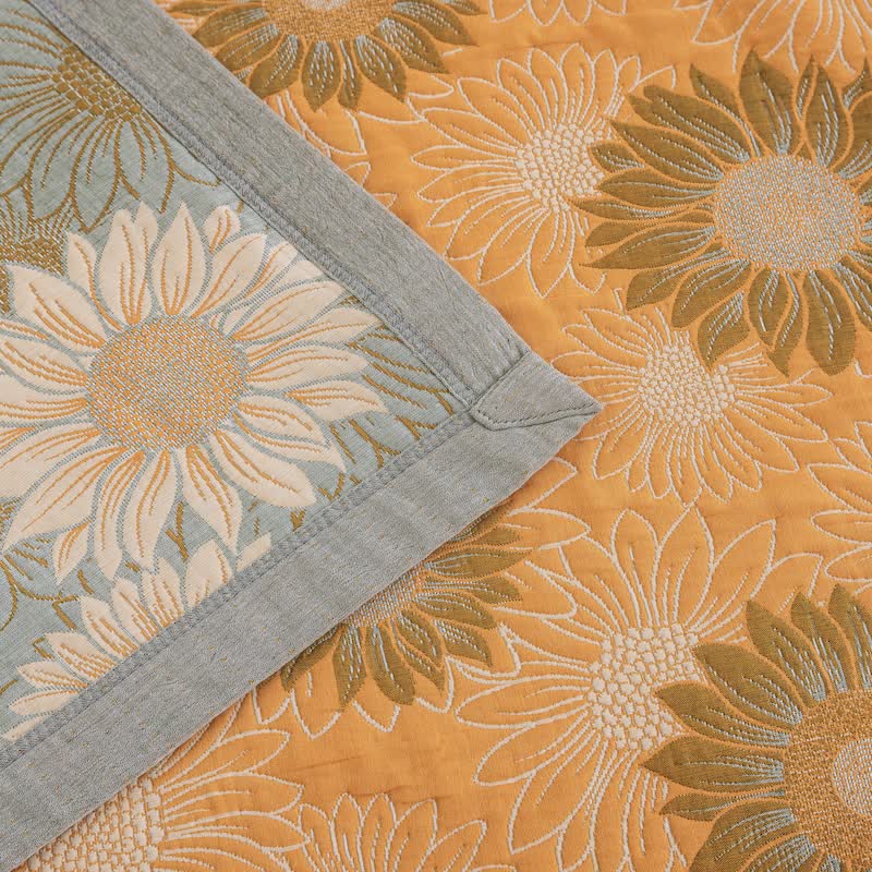 Retro Sunflower Cotton Gauze Blanket - image 16