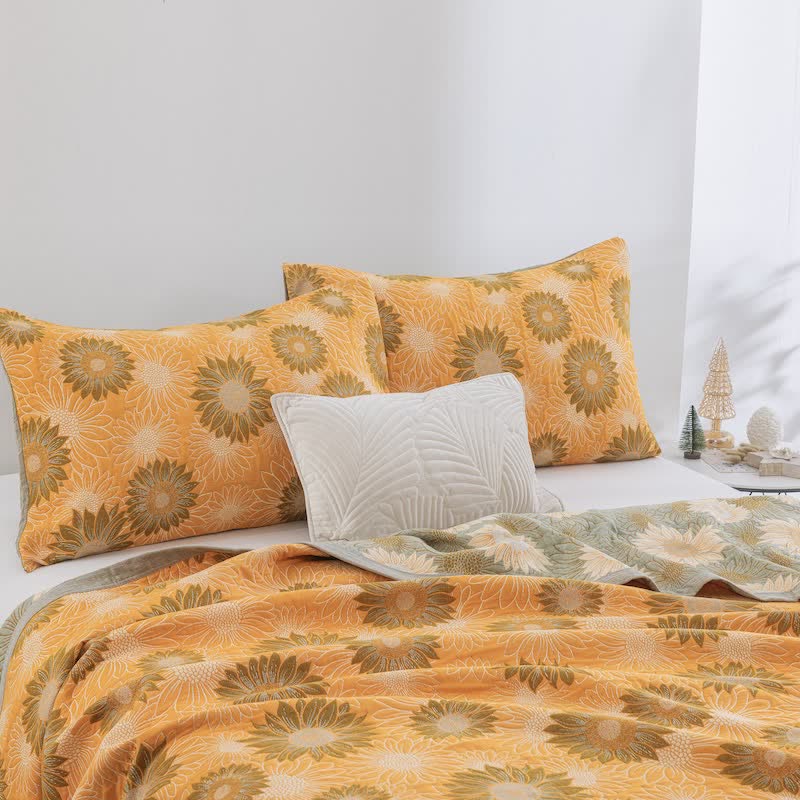 Retro Sunflower Cotton Gauze Blanket - image 12