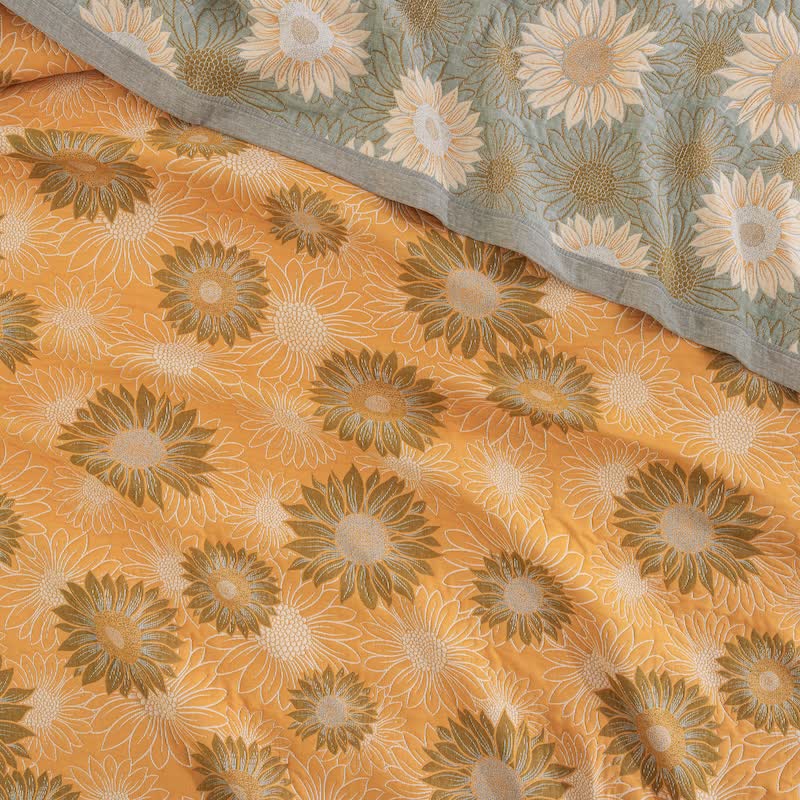 Retro Sunflower Cotton Gauze Blanket - image 17