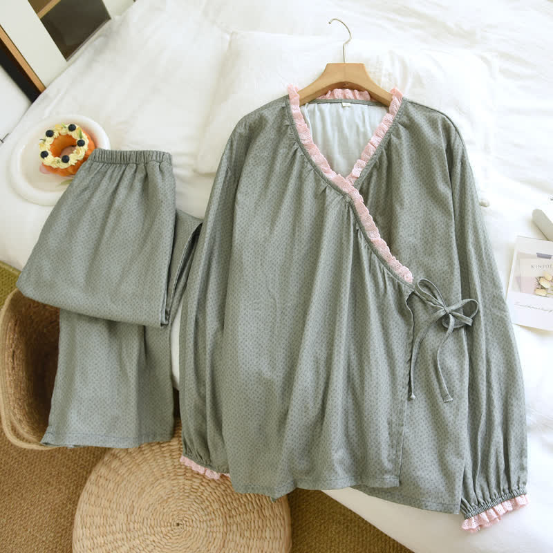 Sweet Side Tie Cotton Loungewear Set - image 2