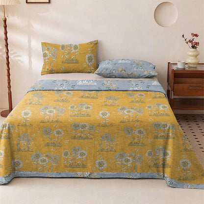 Artistic Sunflower Cotton Gauze Bedspread - image 1