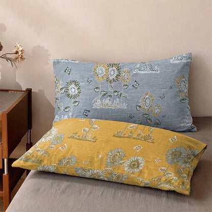 Artistic Sunflower Cotton Gauze Bedspread - image 3
