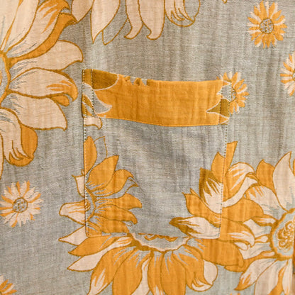 Vintage Sunflower Cotton Kimono Bathrobe - image 12