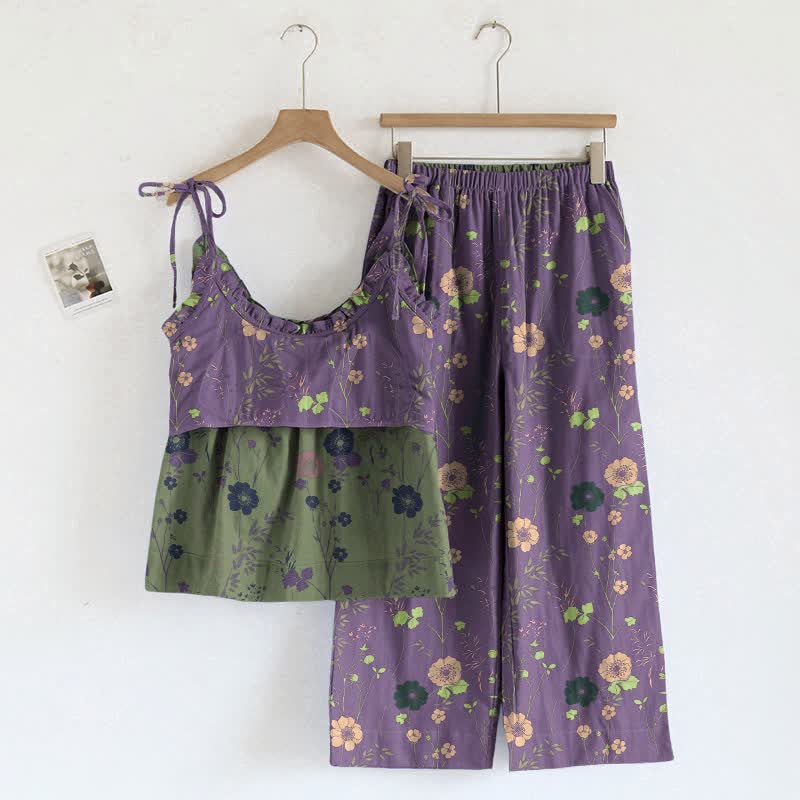 Vintage Floral Cami & Pants Pajama Set - image 4