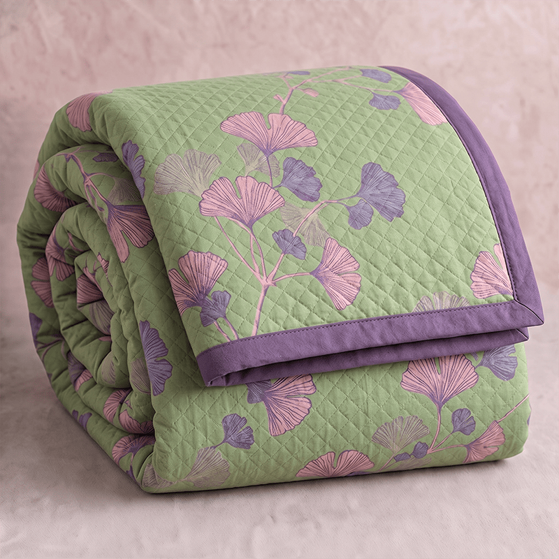 Artistic Ginkgo Leaf Cotton Gauze Quilt - image 12