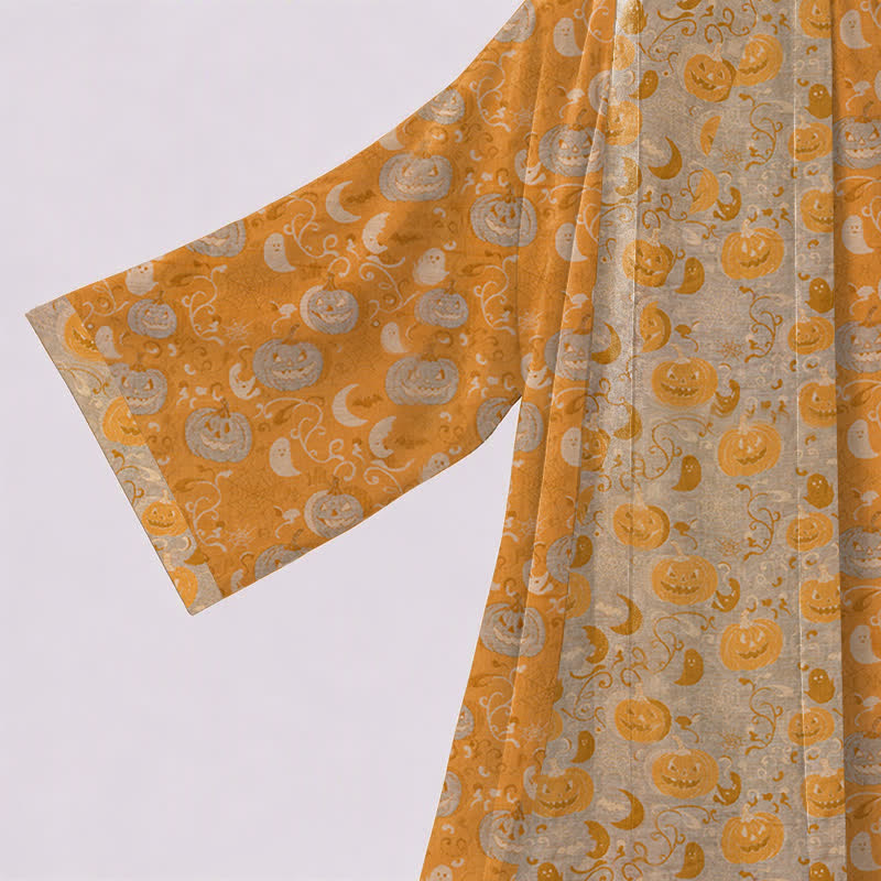 Halloween Kimono Robe With Pumpkins & Ghosts - image 2