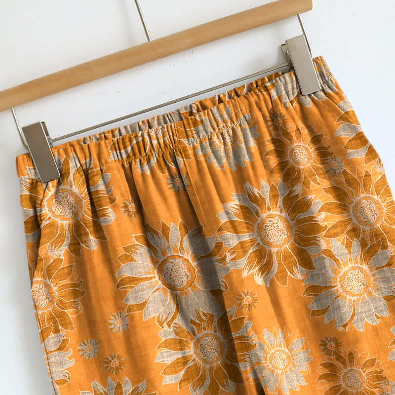 Sunflower Bloom Tie Strap Cami Loungewear Set - image 10