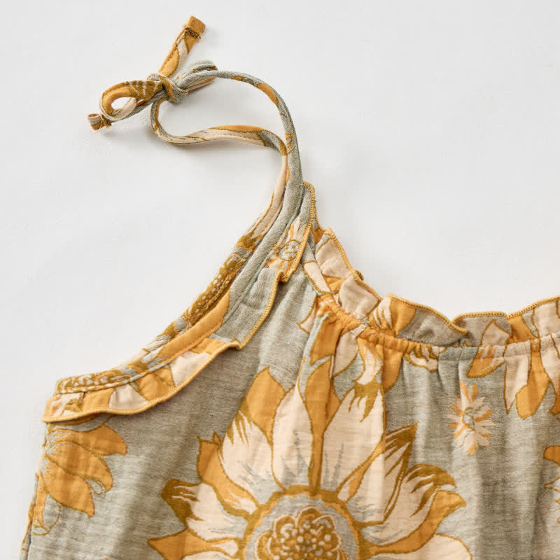 Sunflower Bloom Tie Strap Cami Loungewear Set - image 5