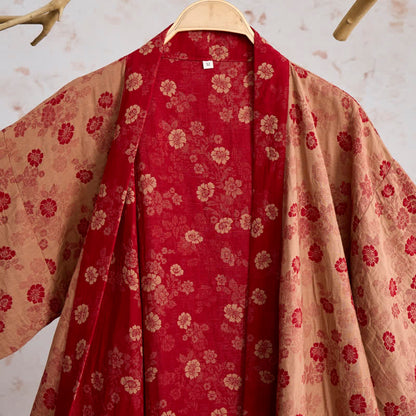 Retro Flower Cotton Gauze Kimono Robe - image 10