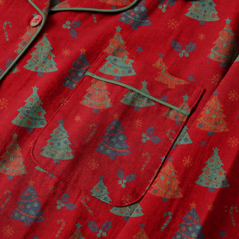 Christmas Tree Cotton Gauze Loungewear Set - image 4