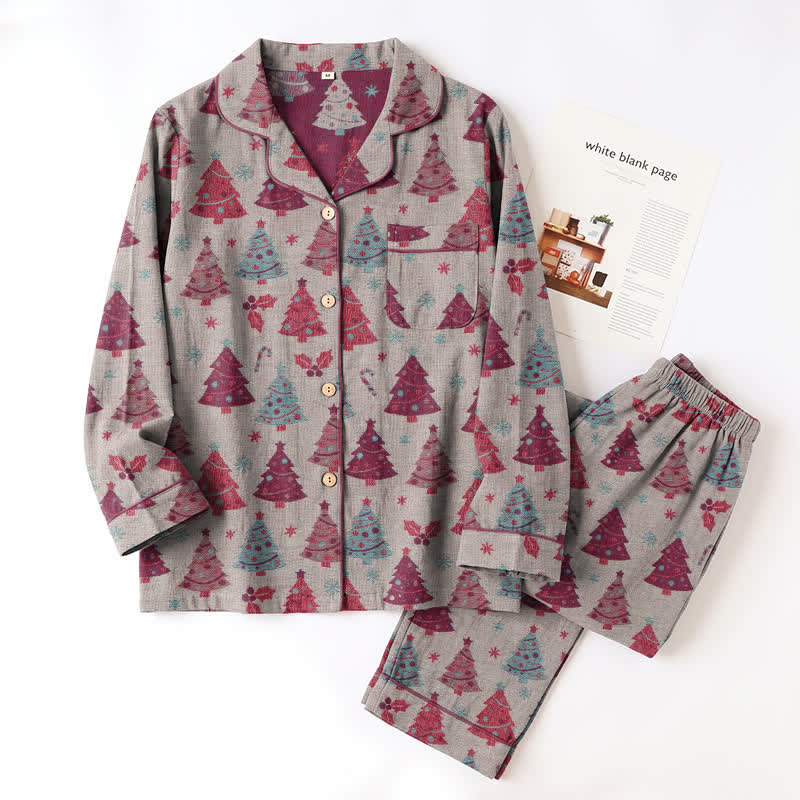 Christmas Tree Cotton Gauze Loungewear Set - image 23