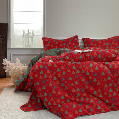 Festive Christmas Tree Cotton Bedding Set - image 3