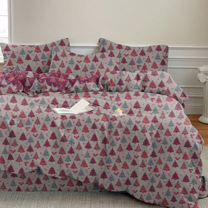 Festive Christmas Tree Cotton Bedding Set - Beige - Bedding Set(4PCS) - King - image 24