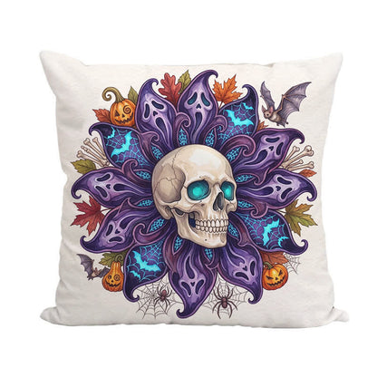 Nightfall Ghost Petal Skull Throw Pillow Cover - image 4