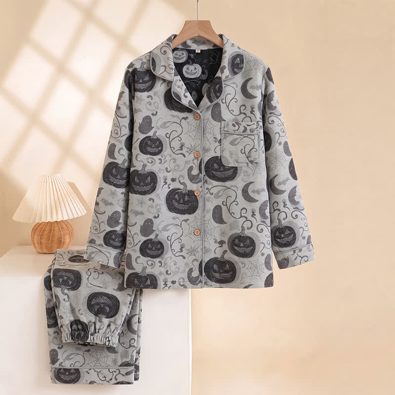 Spooky Night Pumpkin Ghost Cotton Sleepwear Set - image 7