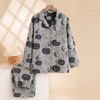 Spooky Night Pumpkin Ghost Cotton Sleepwear Set - image 6