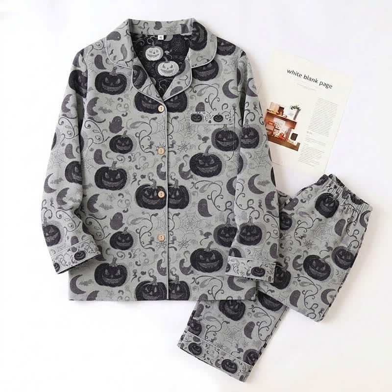 Spooky Night Pumpkin Ghost Cotton Sleepwear Set - image 8