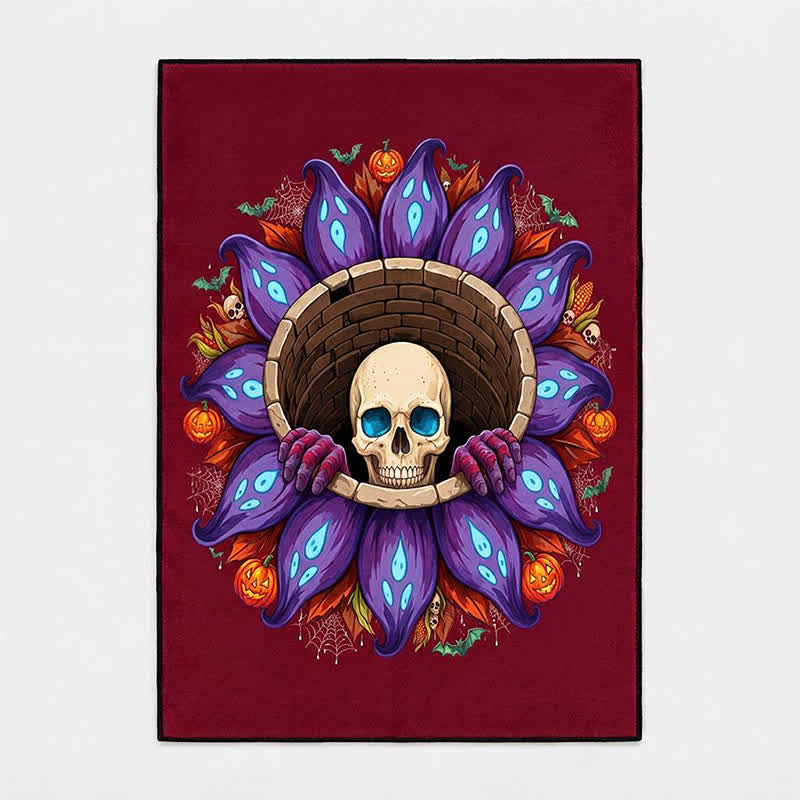 Gothic Skull Well Halloween Non-Slip Area Rug - image 6