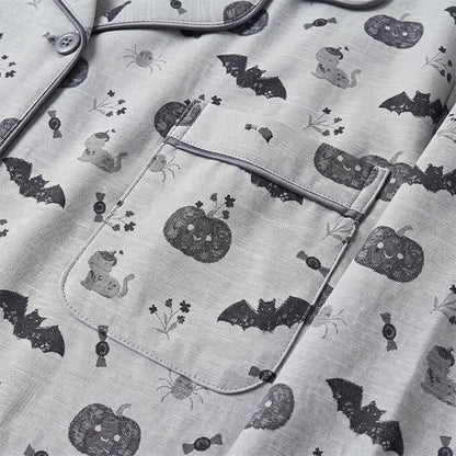 Halloween Pumpkin Bat Cotton Gauze Loungewear Set - image 9