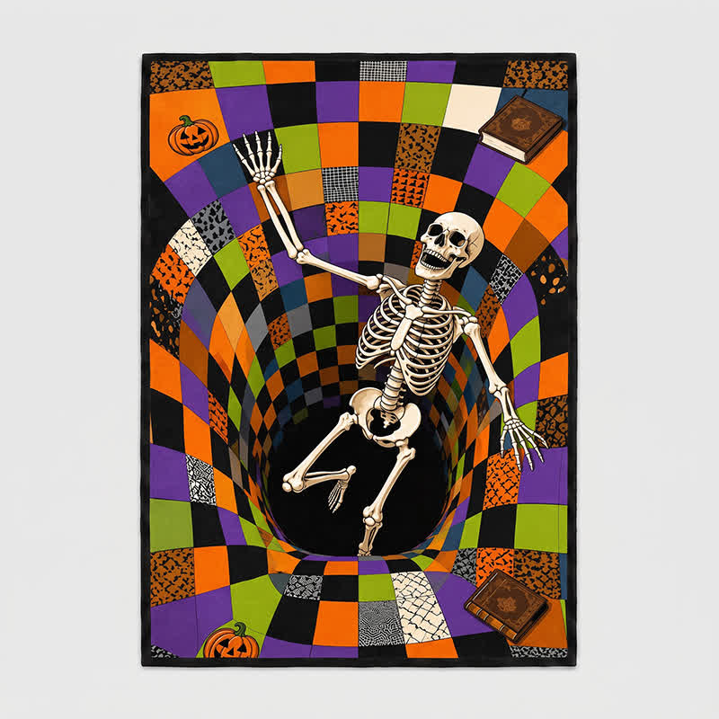 Falling Skeleton 3D Vortex Non-slip Area Rug - image 4