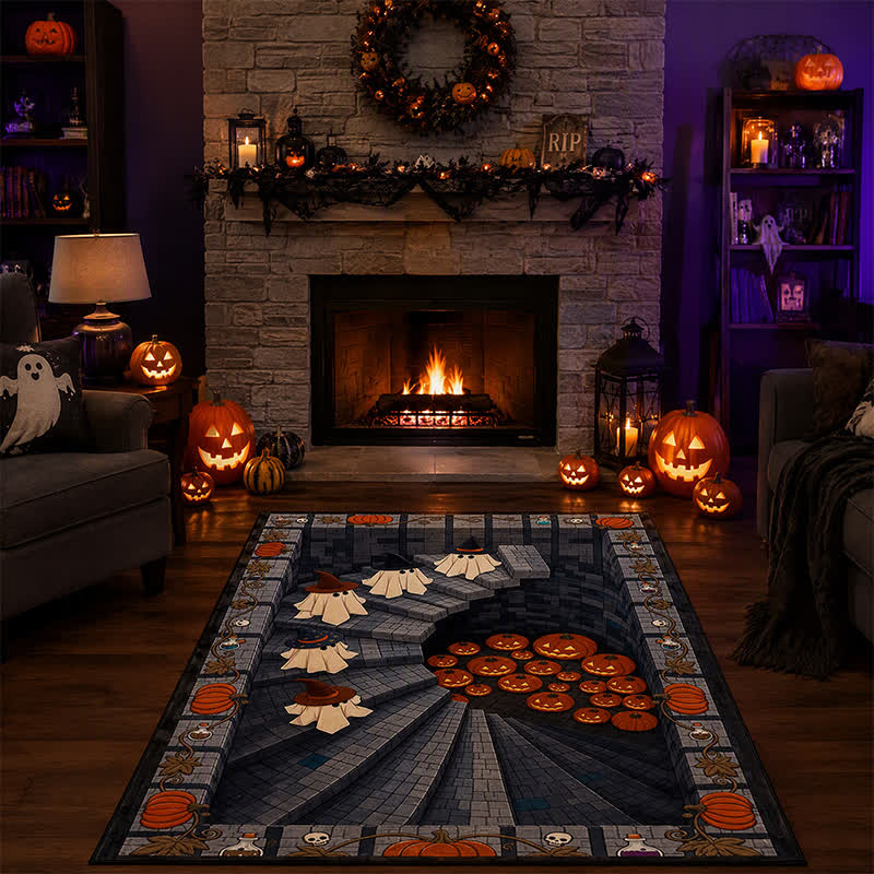3D Ghost Staircase Optical Illusion Area Rug - 95" x 119" - image 0