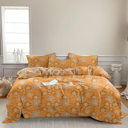 Vintage Sunflower Orange Cotton Bedding Set - image 5