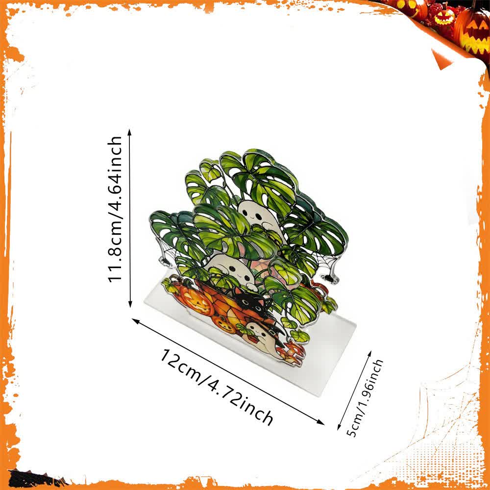 Halloween Cute Ghost Acrylic Napkin Holder - Monstera Plant - 4PCS - image 10