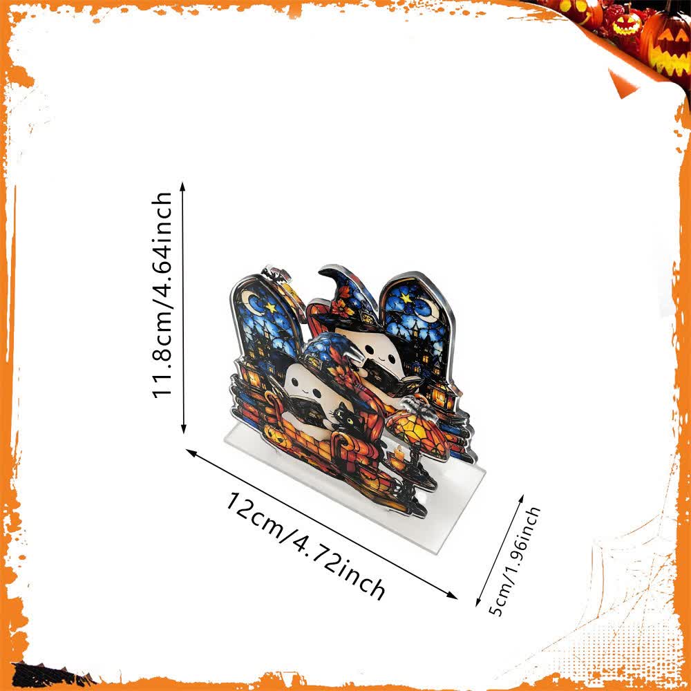 Halloween Cute Ghost Acrylic Napkin Holder - Reading Ghost - 4PCS - image 17