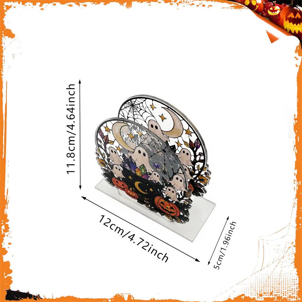 Halloween Cute Ghost Acrylic Napkin Holder - Spooky Cauldron - 4PCS - image 3