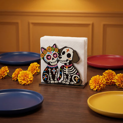 Day of the Dead Wooden Napkin Holder - image 3