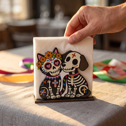 Day of the Dead Wooden Napkin Holder - image 4