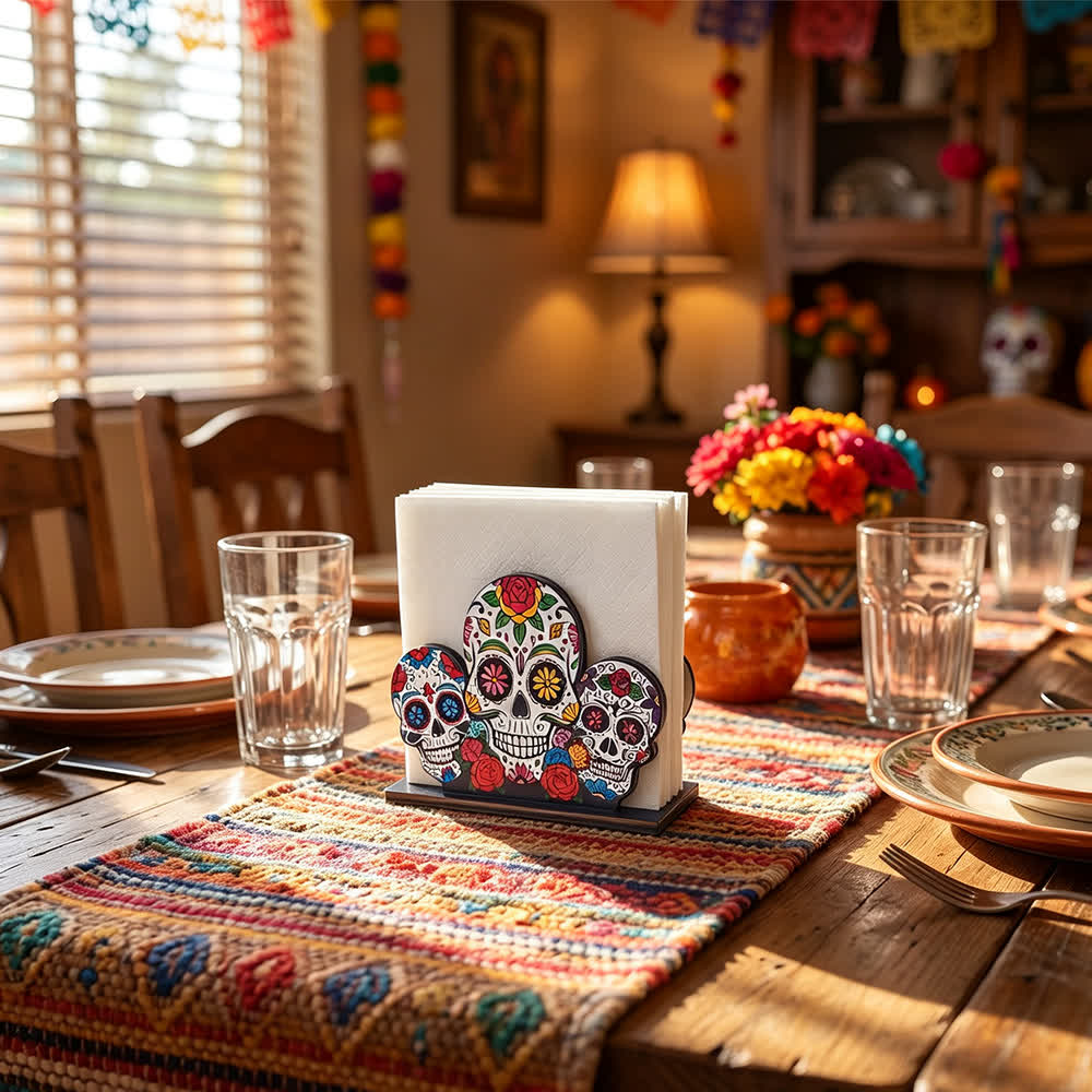 Day of the Dead Wooden Napkin Holder - image 7