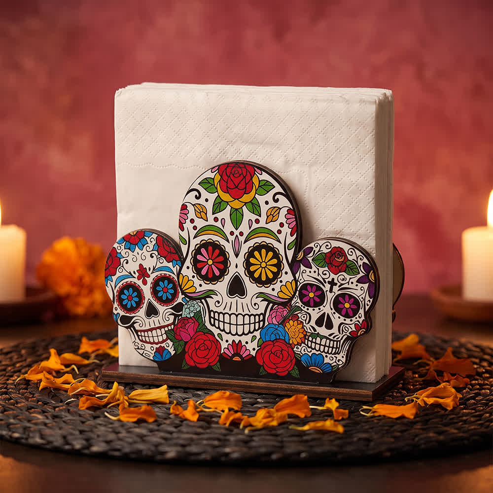 Day of the Dead Wooden Napkin Holder - image 6