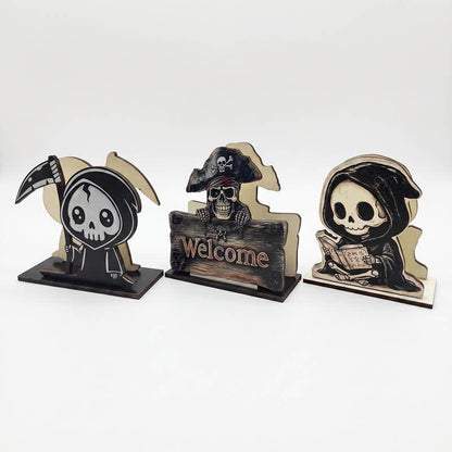 Cute Grim Reaper & Pirate Skeleton Vertical Tissue Stand - image 8