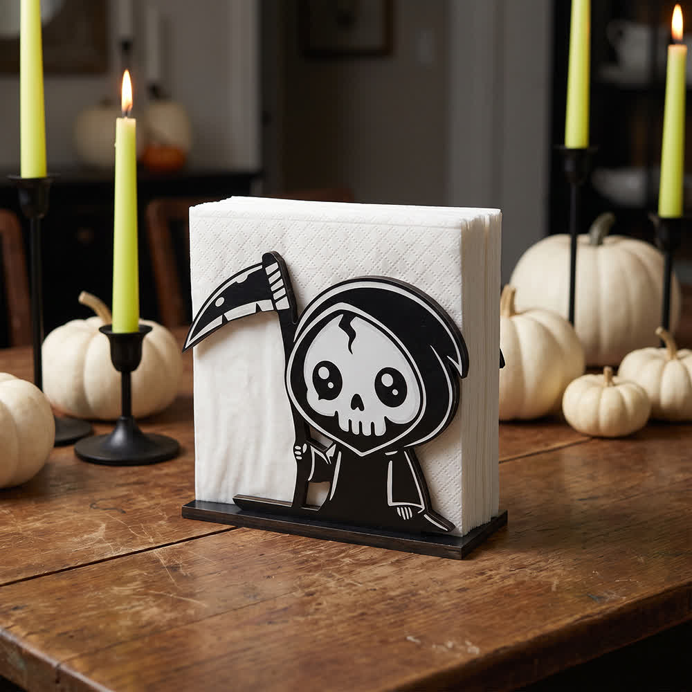 Cute Grim Reaper & Pirate Skeleton Vertical Tissue Stand - Scythe Reaper - 6PCS - image 1