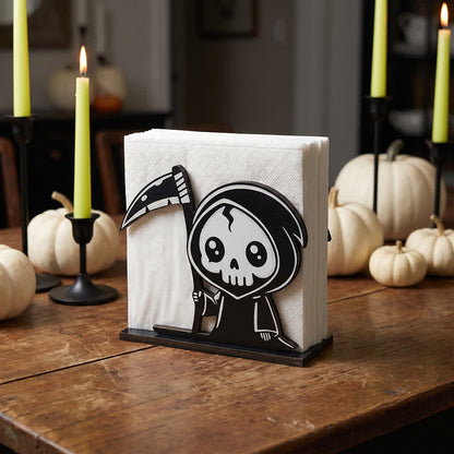 Cute Grim Reaper & Pirate Skeleton Vertical Tissue Stand - Scythe Reaper - 6PCS - image 1