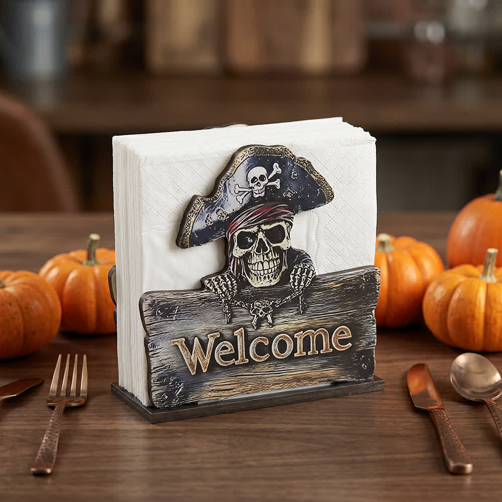 Cute Grim Reaper & Pirate Skeleton Vertical Tissue Stand - image 4
