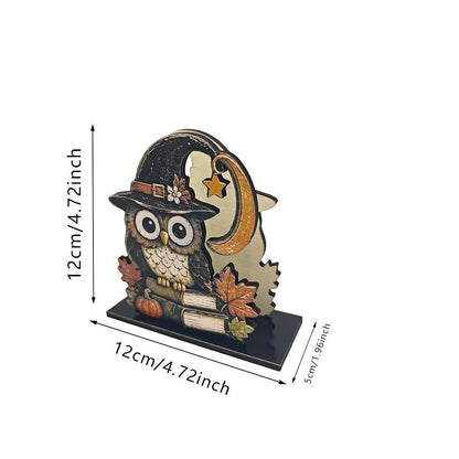 Wooden Halloween Spook Napkin Holder - Witch Owl - 5PCS - image 1